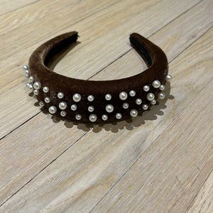 Nordstrom Pearl Velvet Headband